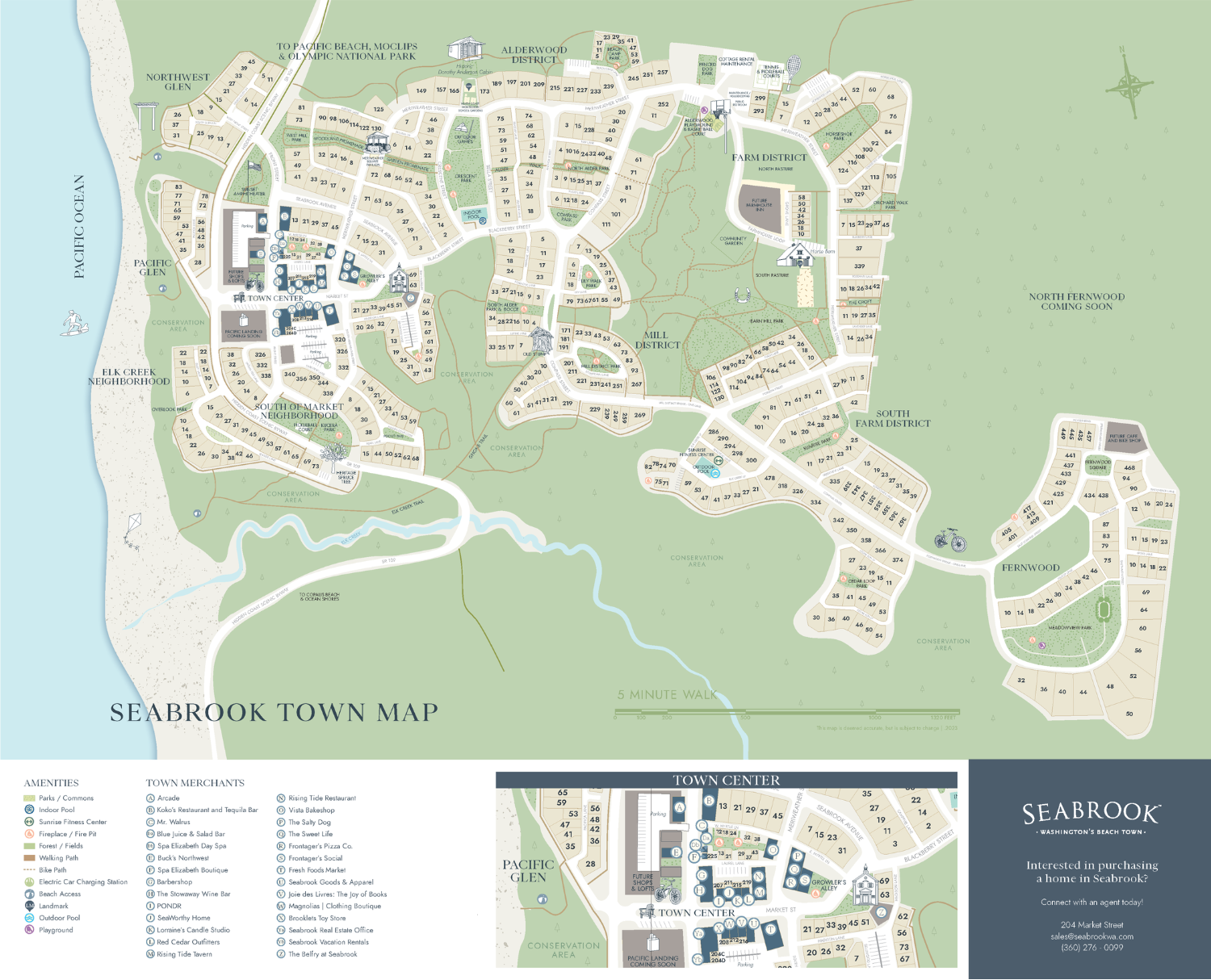 Seabrook Town Map - Seabrook  Washington's Beach Town